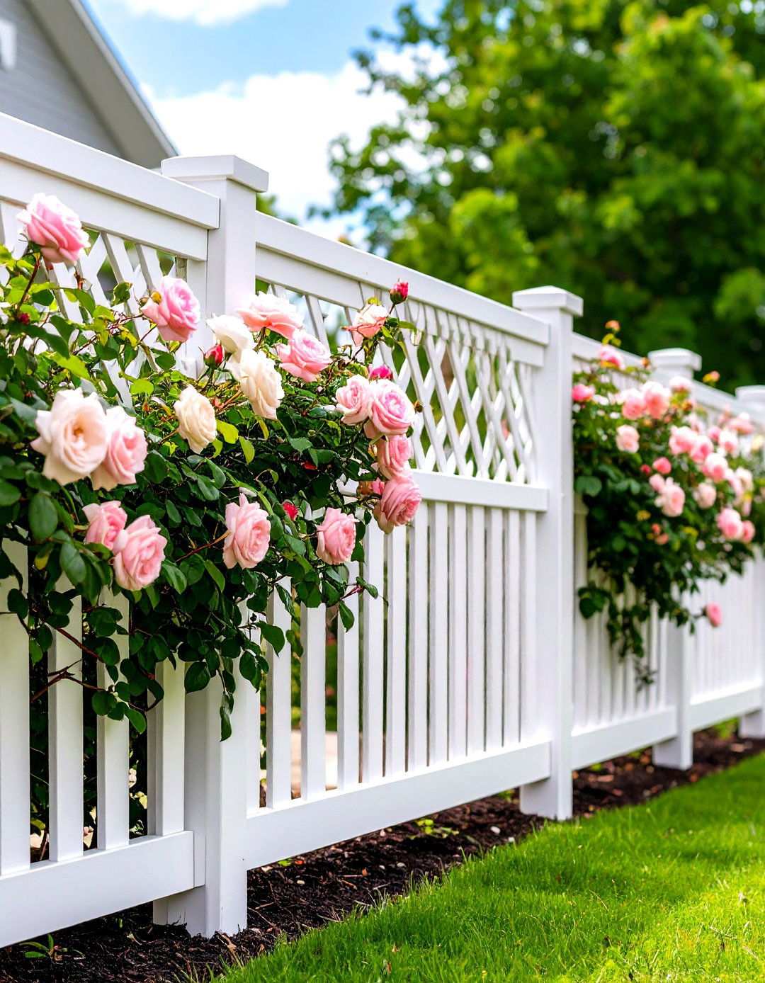 White Vinyl Classic Lattice Topper - 24 Lattice Fence Ideas