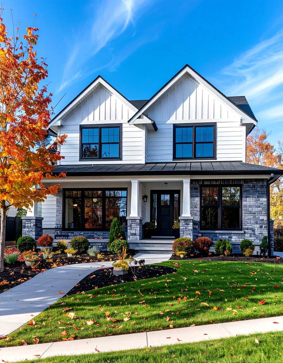 White Vinyl with Gray Painted Brick Modern Minimalism - 24 Vinyl Siding and Brick Combinations