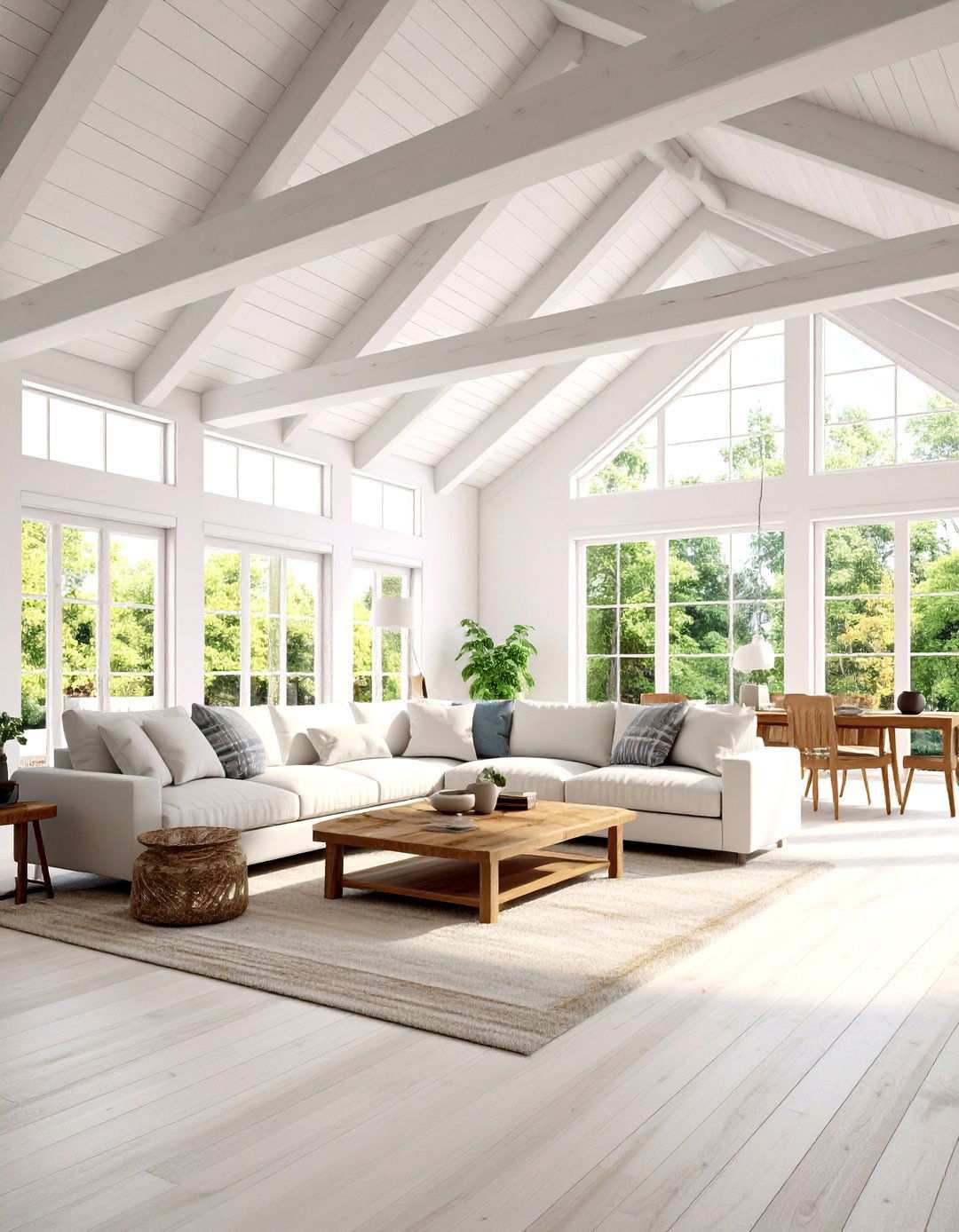 Whitewashed Rafter Ceilings - 24 Rustic Ceiling Ideas