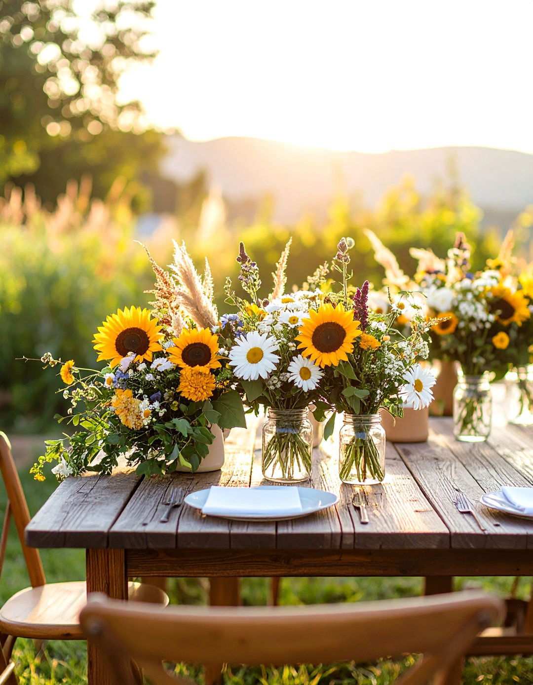 Wildflower Ceremony Arrangements - 24 Western Wedding Ideas