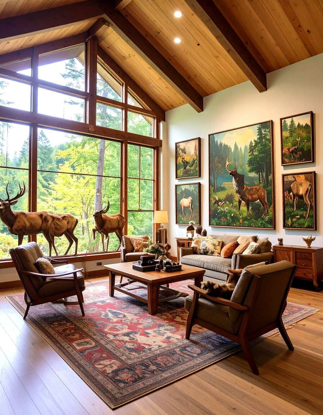 Wildlife Artwork Installation - 24 Hunting Man Cave Ideas