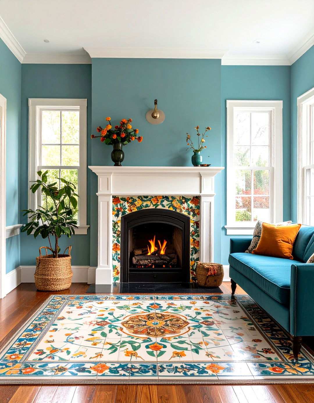 William Morris Inspired Natural Motifs - 24 Traditional Fireplaces