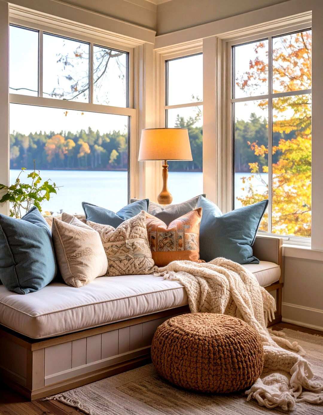Window Seat Reading Nook Design - 24 Lake House Decorating Ideas