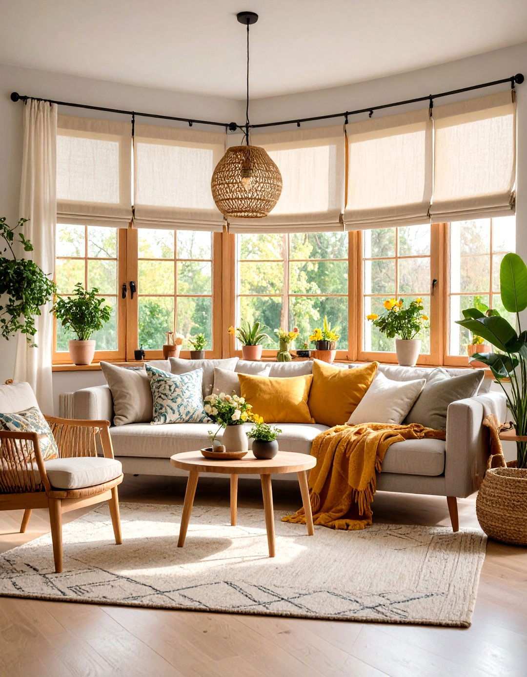 Window Treatment Living Room - 24 Transitional Living Room Ideas