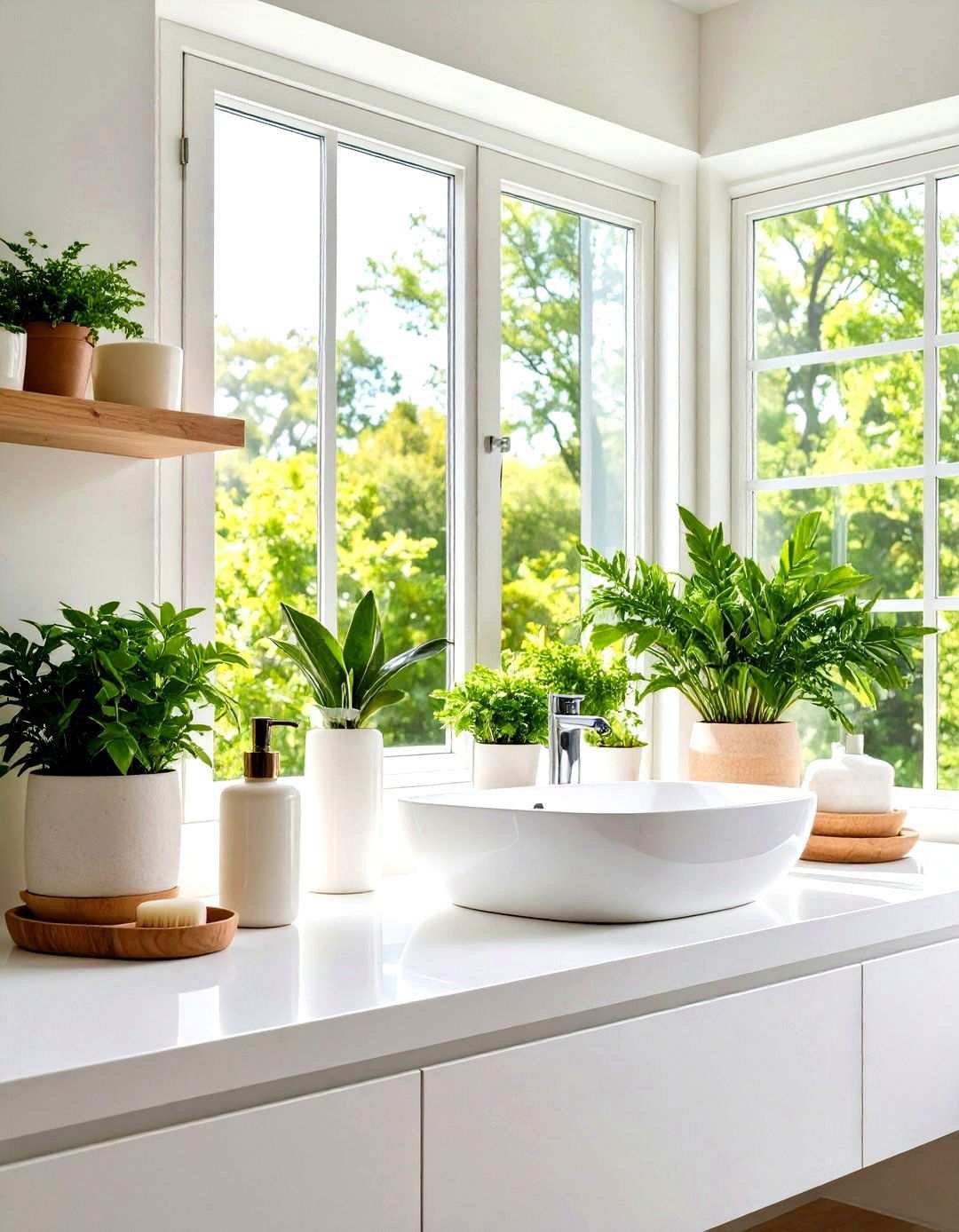 Windowsill Shelving Extension - 24 Small Bathroom Shelving Ideas