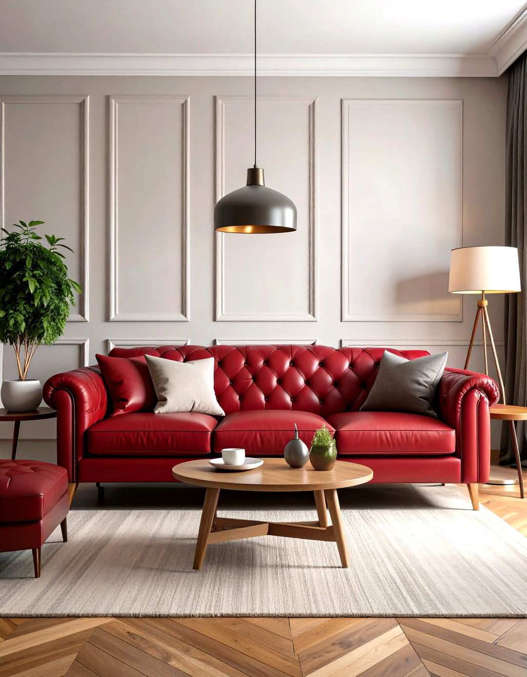 Wine Red Leather Furniture Suite - 24 Red Living Room Ideas