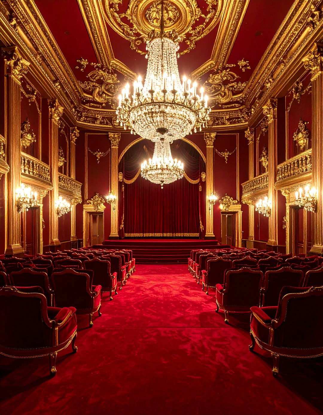 Wine Red Traditional Theater - 24 Home Theater Paint Colors
