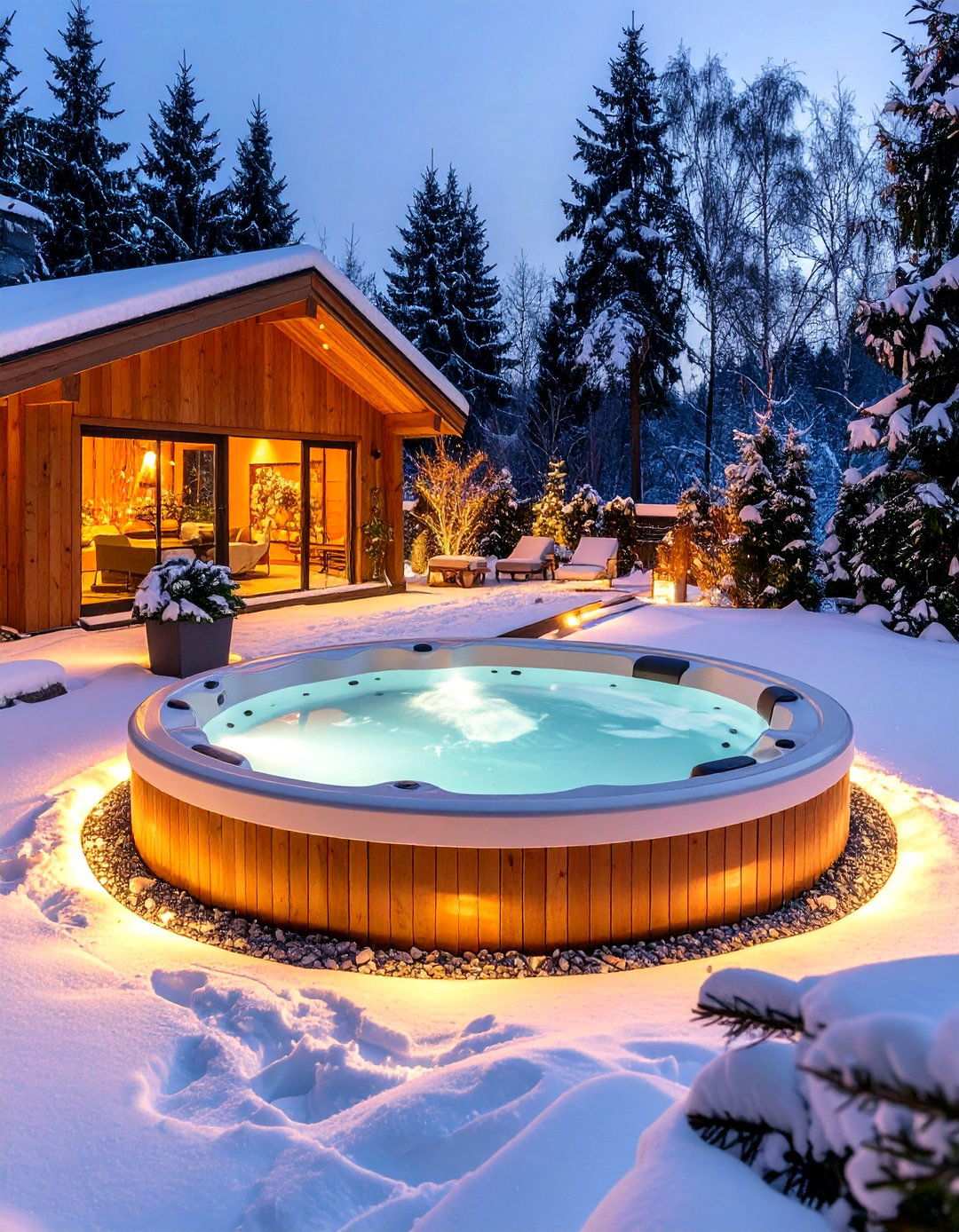 Winter Wonderland All Season Hot Tub - 24 Hot Tub Landscaping Ideas