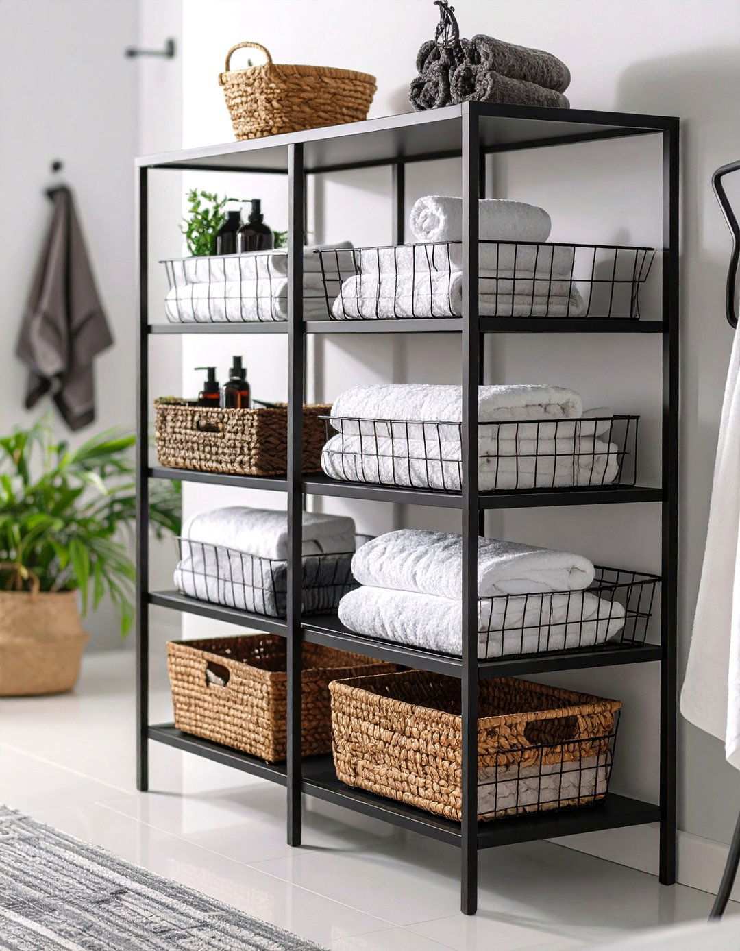 Wire Frame Storage Systems - 24 Towel Storage Ideas