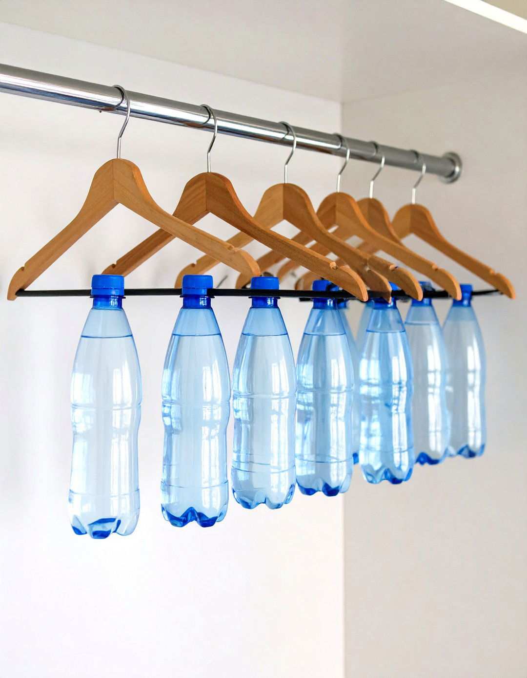 Wire Hanger Adaptation - 24 Water Bottle Storage Ideas