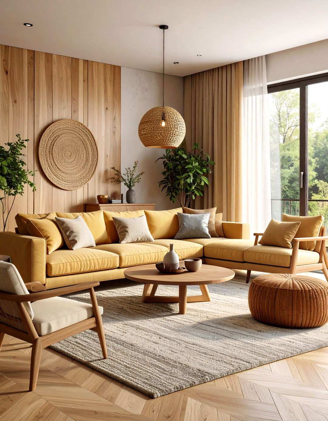 Wood Element Living Room - 24 Transitional Living Room Ideas