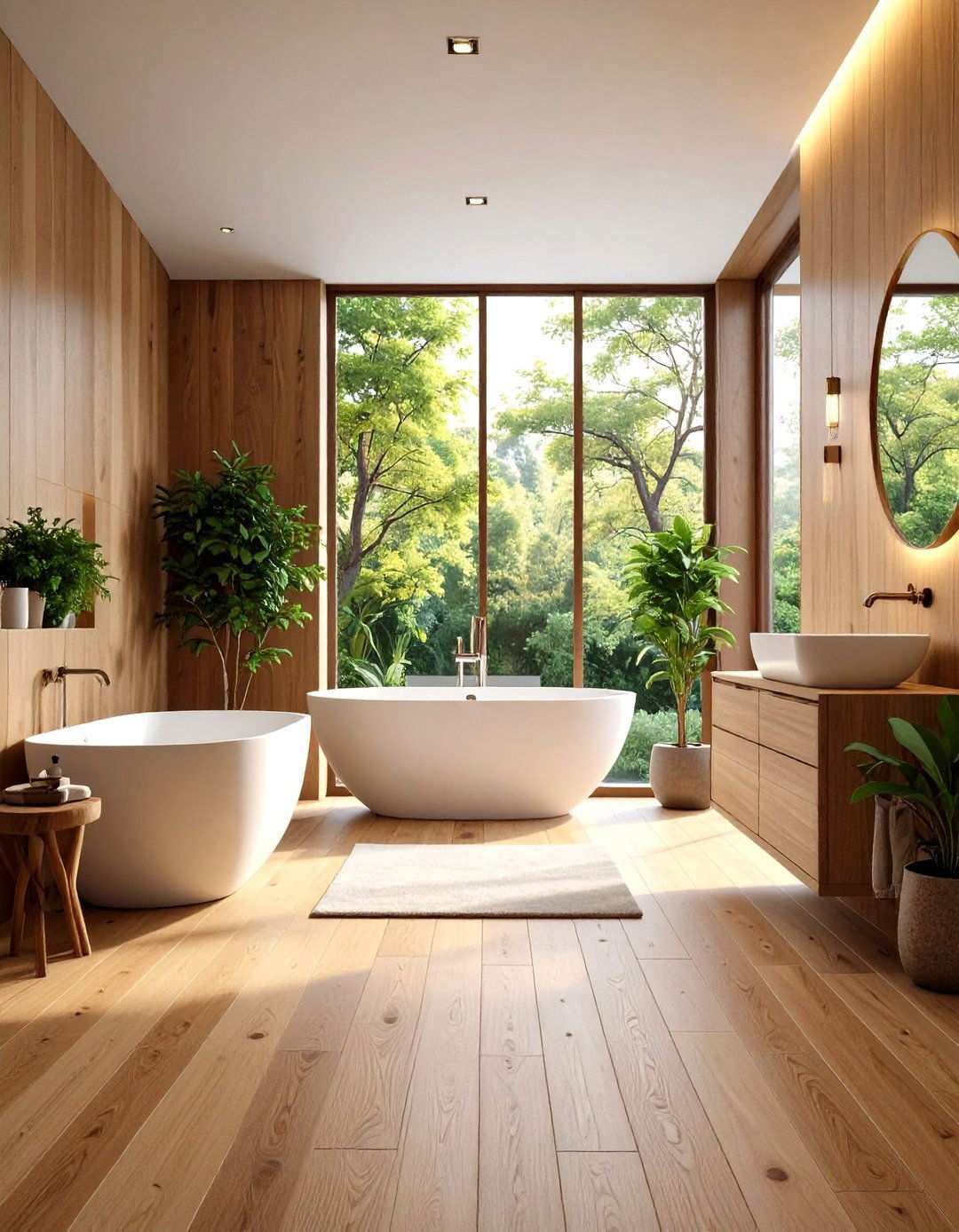 Wood Look Porcelain Planks - 24 Small Bathroom Flooring Ideas