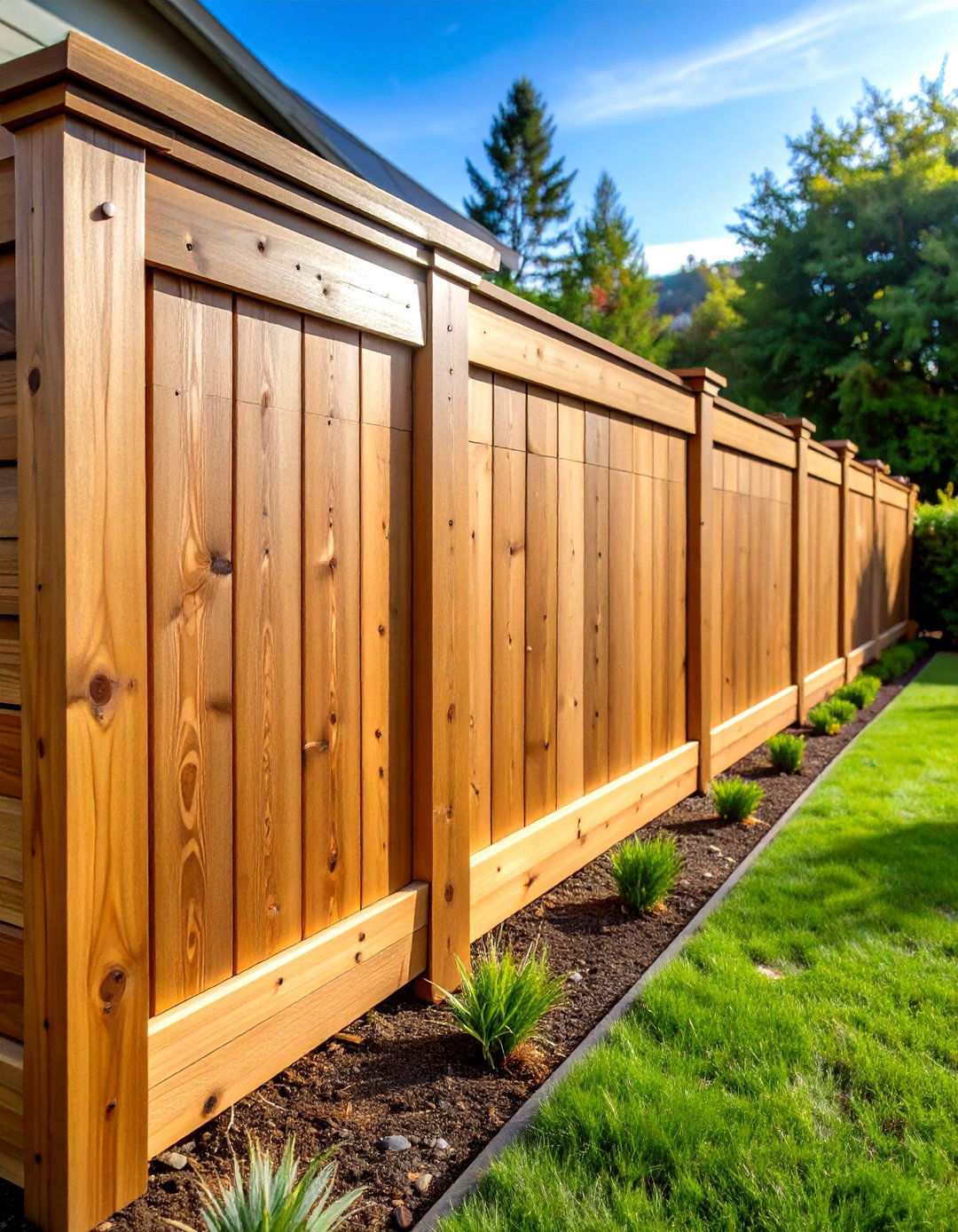 Wood Retaining Wall with Decorative Cap Board Finish - 24 Wood Retaining Wall Ideas