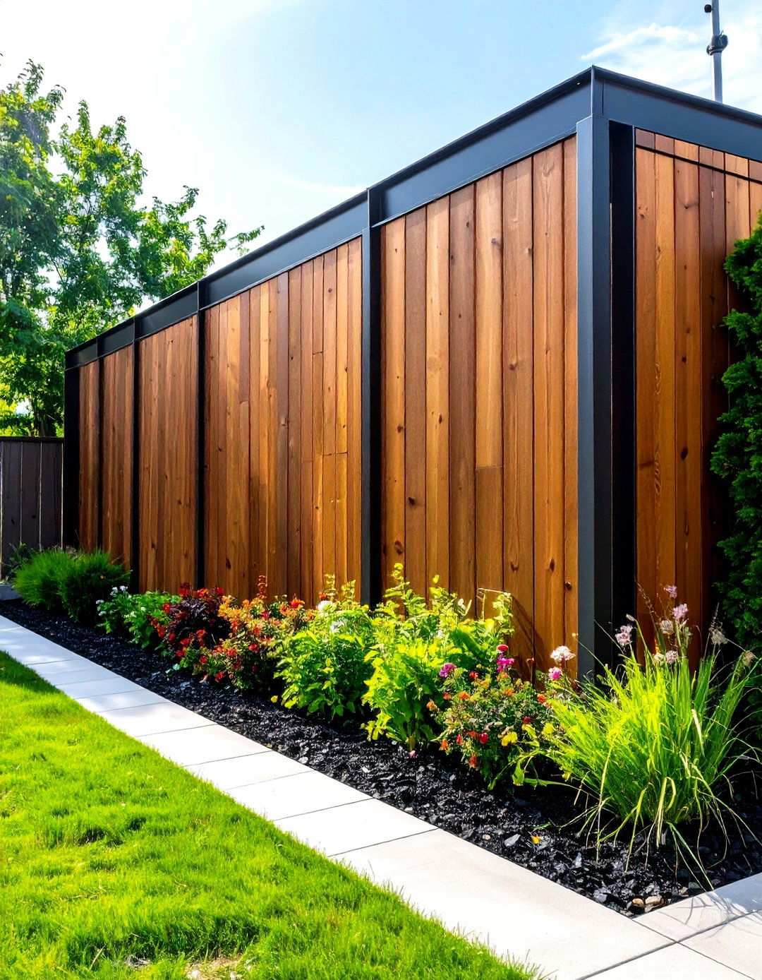 Wood Retaining Wall with Metal Reinforcement Framework - 24 Wood Retaining Wall Ideas