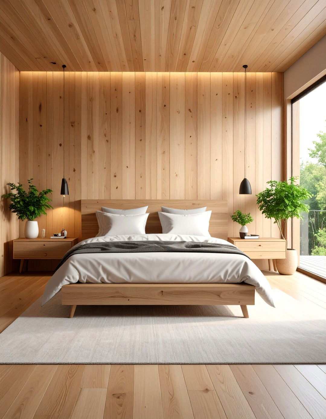 Wooden Accent Wall Features - 24 Scandinavian Bedroom Ideas