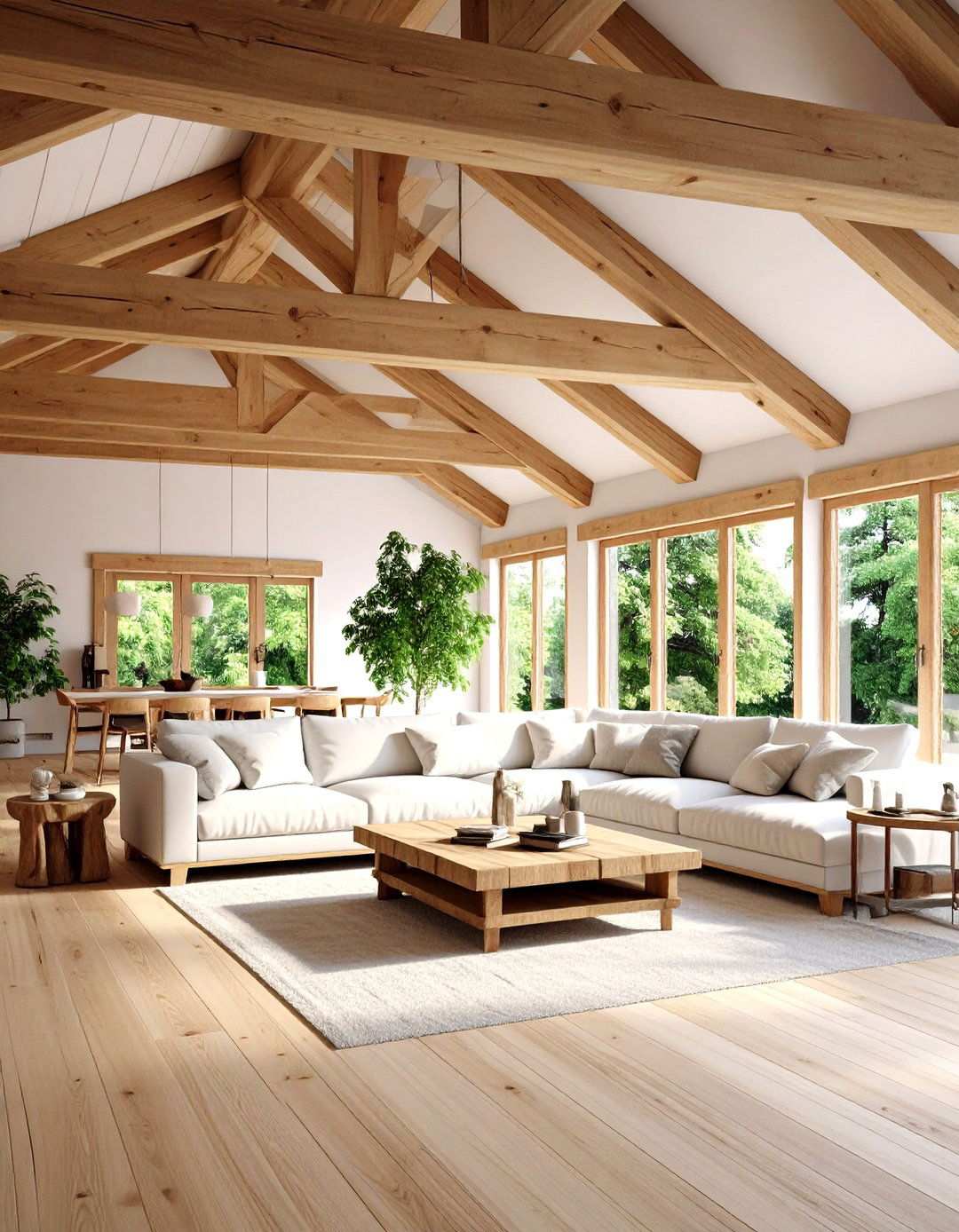 Wooden Beam Rustic Living Room Ceiling Design - 24 Pop Ceiling Design Ideas
