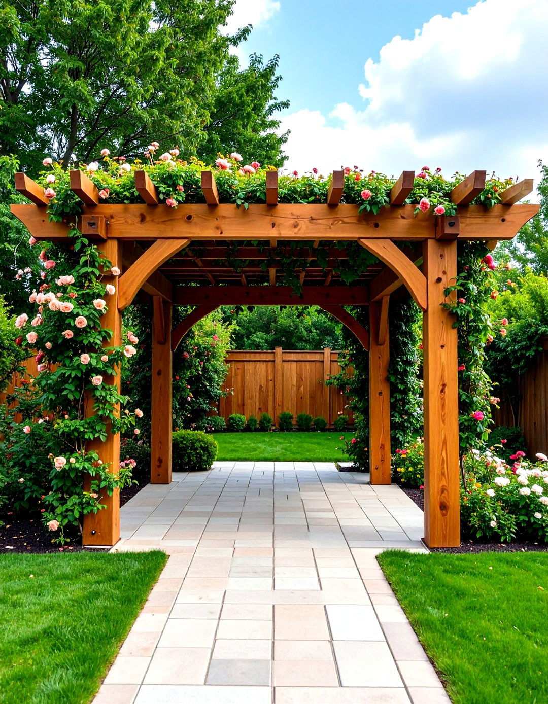 Wooden Garden Arbor Entrances - 24 Rustic Landscaping Ideas