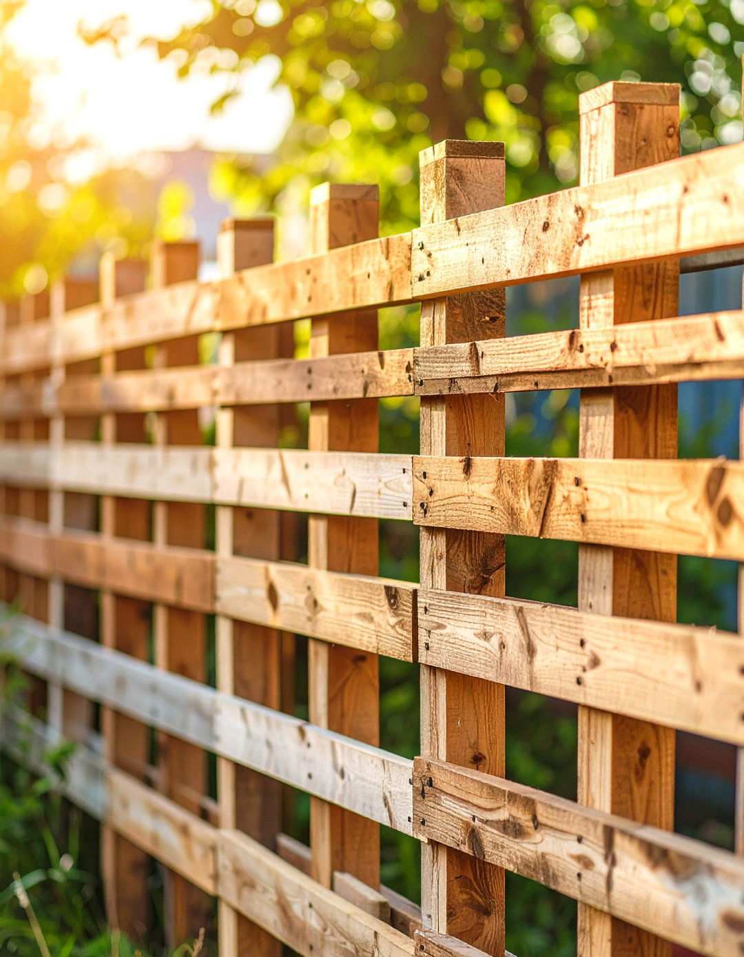 Wooden Pallet Fence Sections - 24 Temporary Fence Ideas