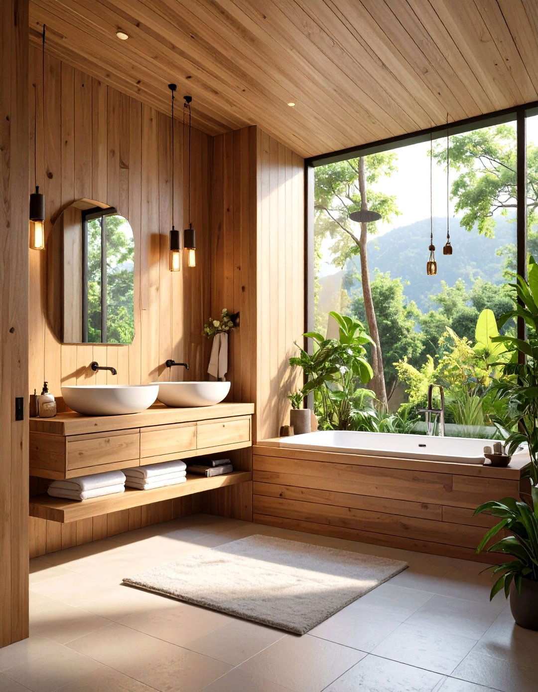 Wooden Spa Inspired Bathroom Retreats - 24 Wooden Interior Design Ideas