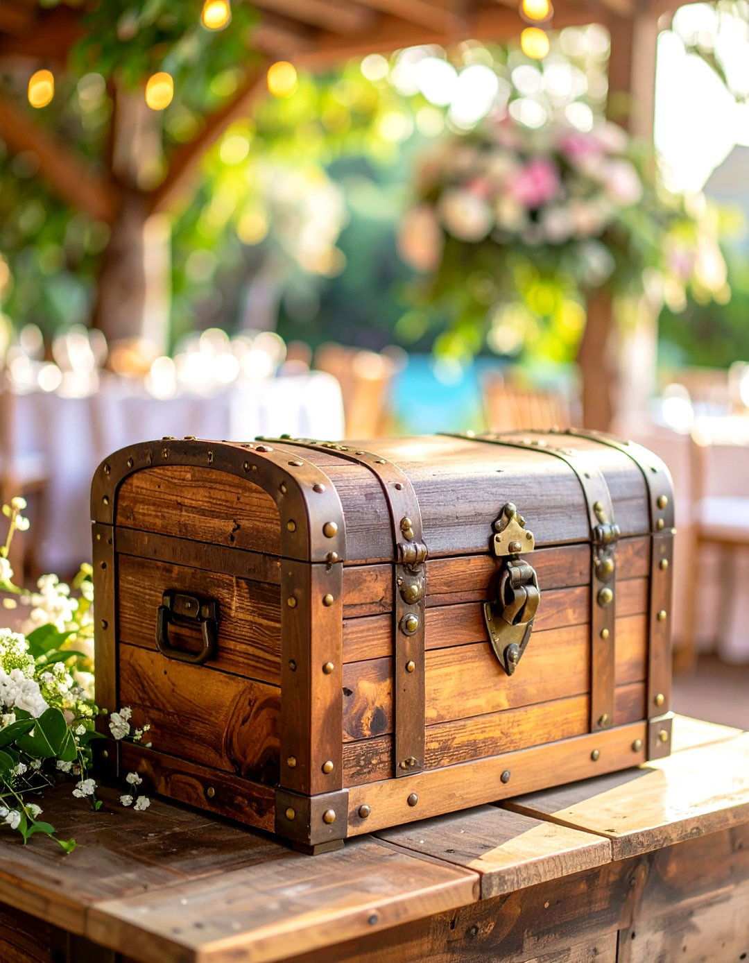 Wooden Treasure Chest Style - 24 Wedding Card Box Ideas