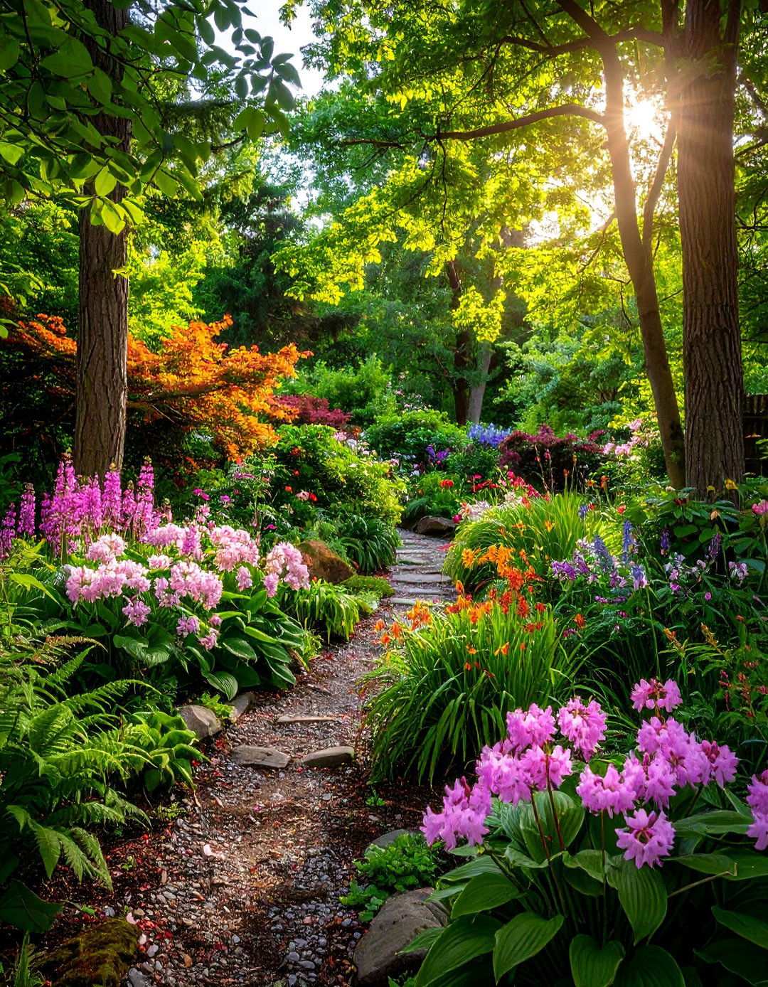 Woodland Shade Garden - 24 Perennial Flower Bed Ideas