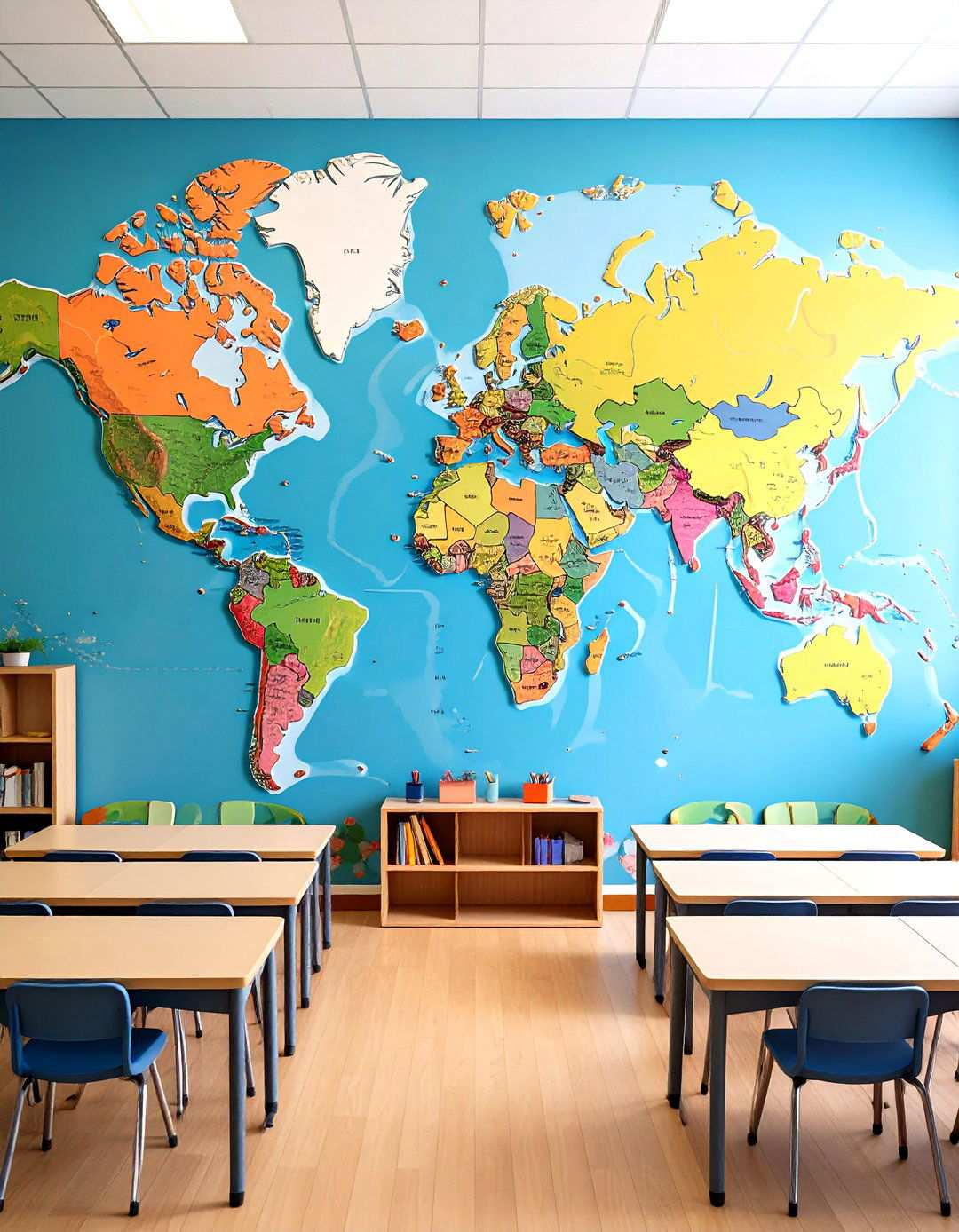 World Geography Interactive Classroom - 24 School Mural Ideas