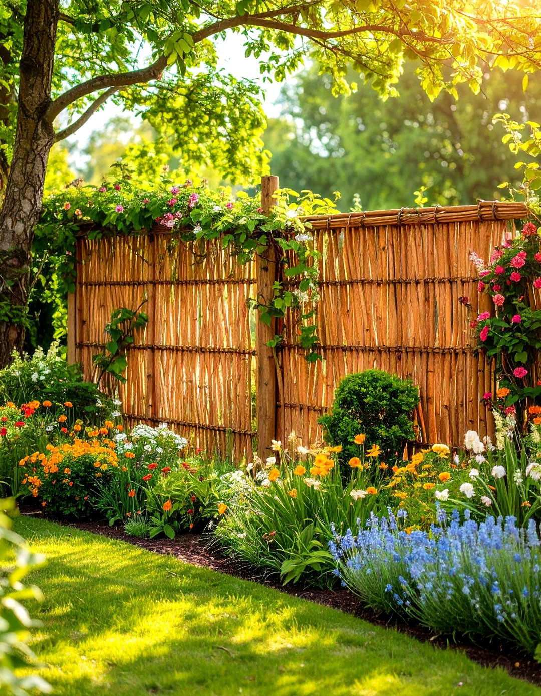 Woven Branch and Willow Screening Panels - 24 Outdoor Privacy Screen Ideas