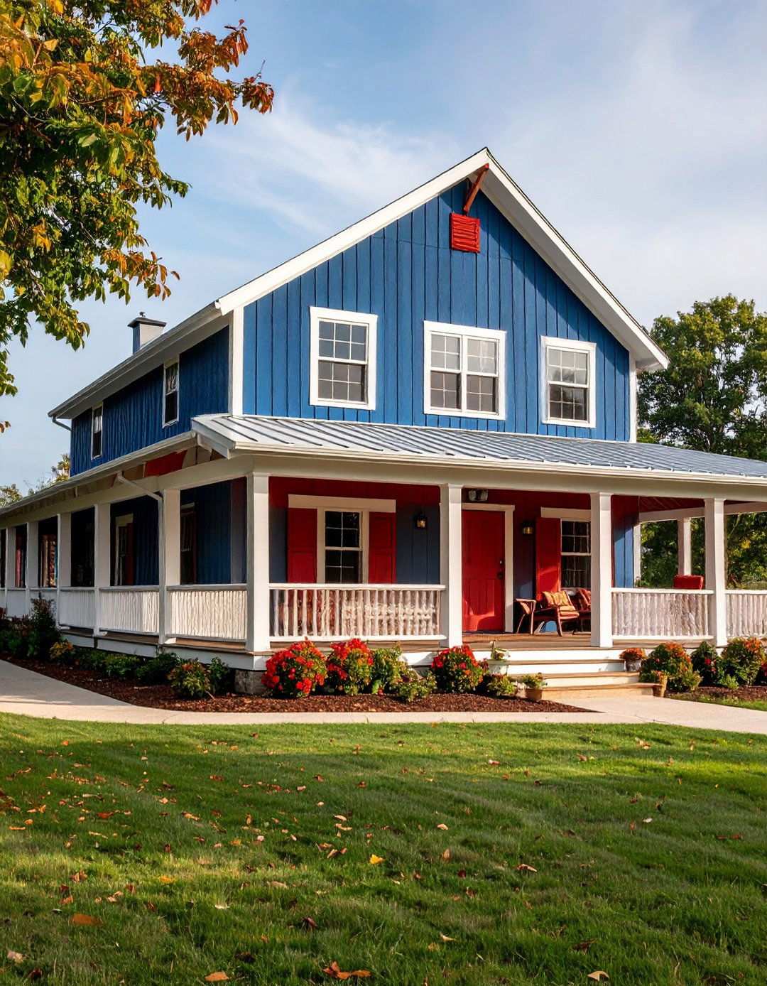 Wraparound Porch Country Style - 24 Pole Barn and Barndominium House Exteriors