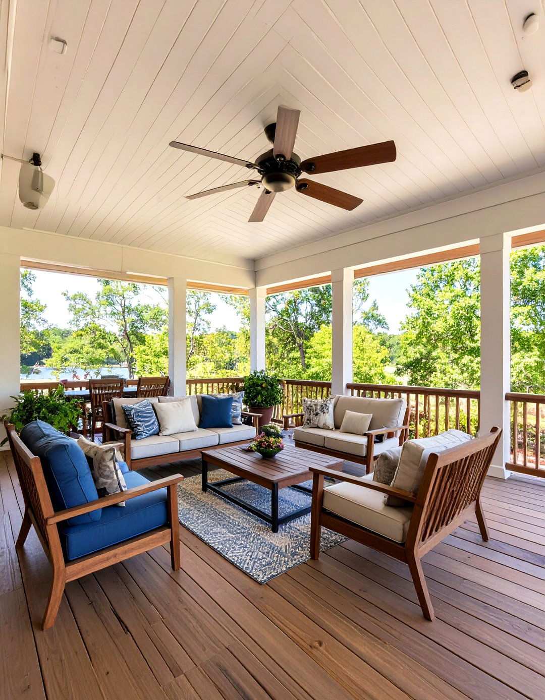 Wraparound Porch Living Extension - 24 Lake House Decorating Ideas