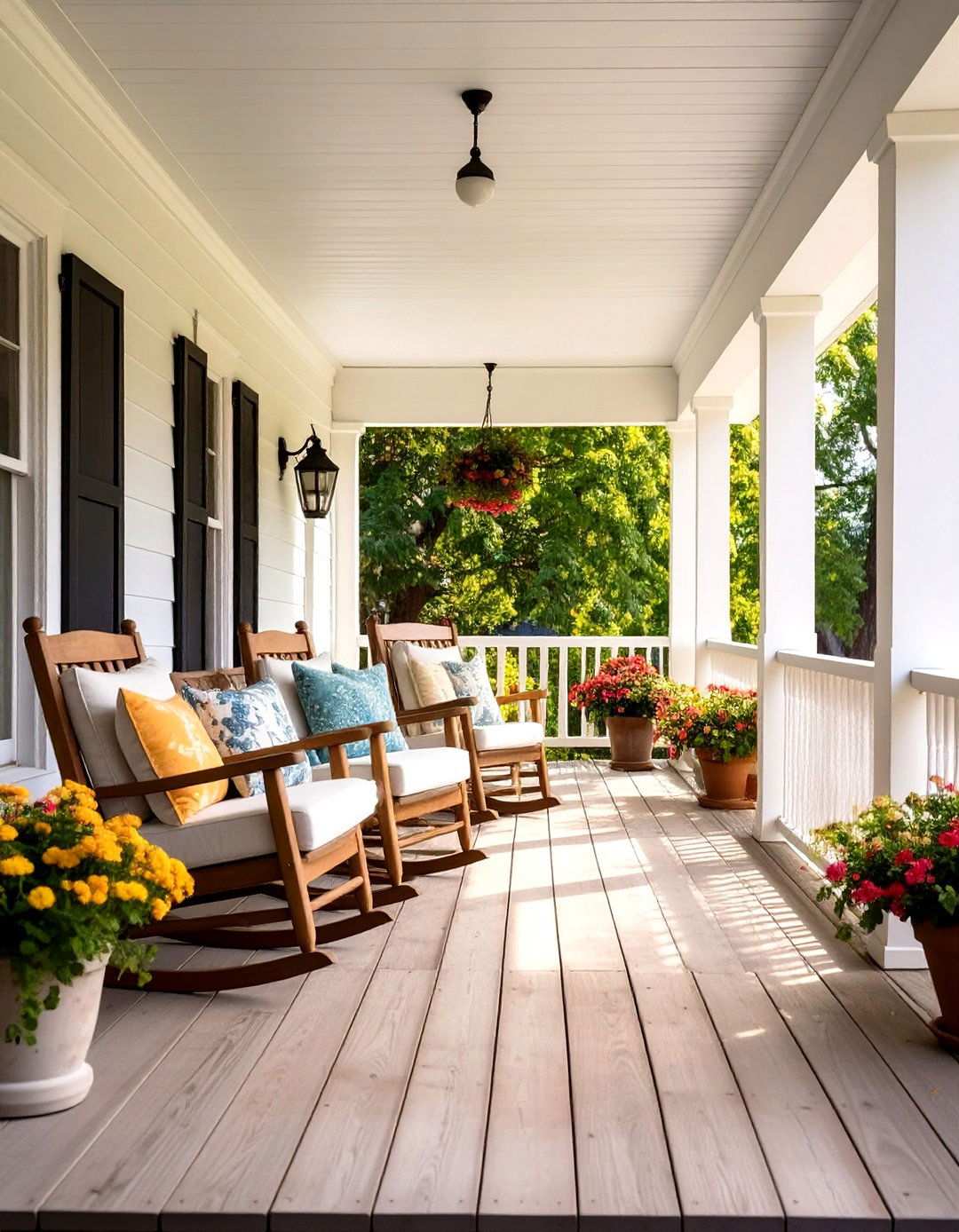 Wraparound Porch Rocking Chair Haven - 24 Rustic Front Porch Ideas