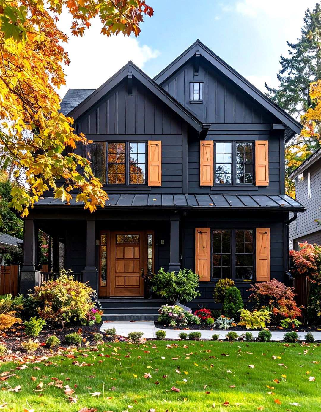 Wrought Iron Cedar Traditional Modern - 24 Paint Colors for a Modern Black House With Cedar Accents