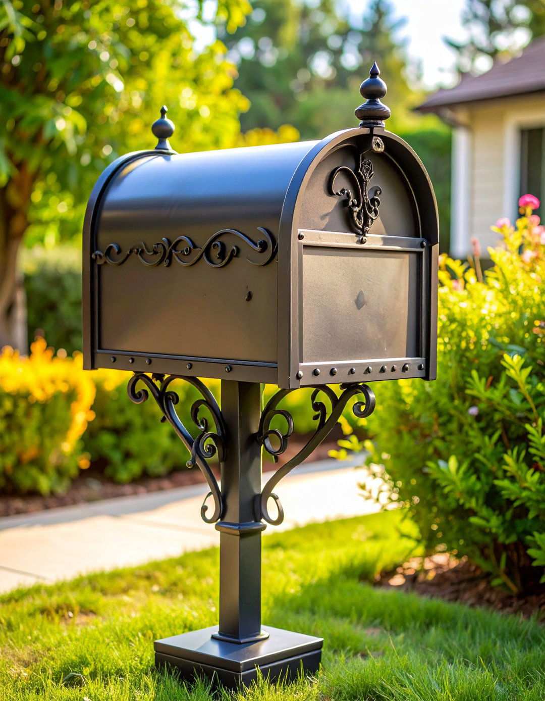Wrought Iron Decorative Framework - 24 Mailbox Post Ideas