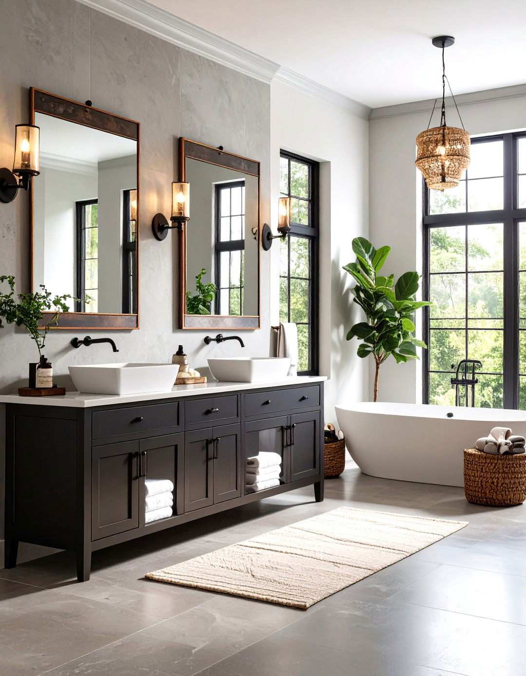 Wrought Iron Hardware Details - 24 Rustic Bathroom Ideas