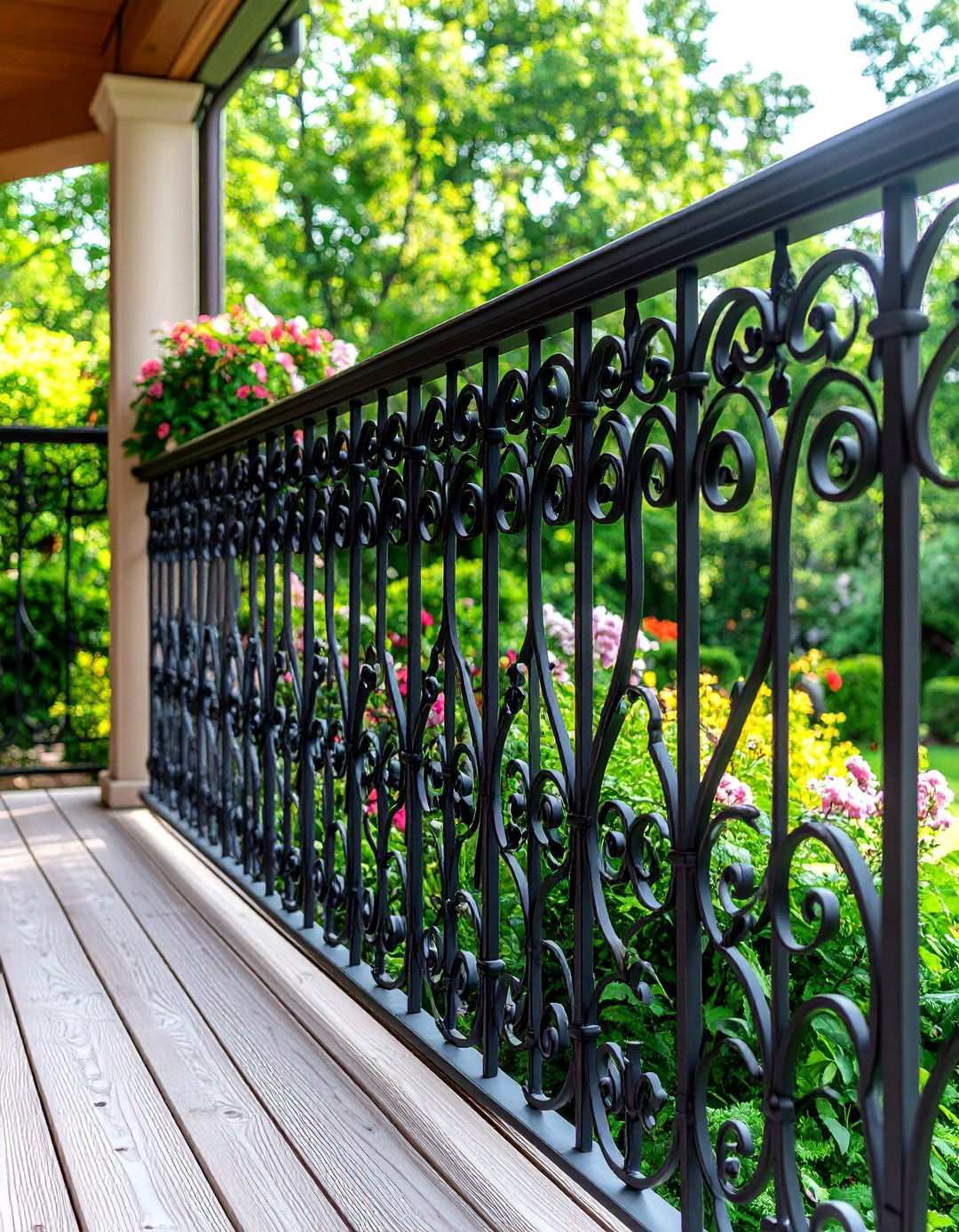 Wrought Iron Traditional Patterns - 24 Metal Deck Railing Ideas
