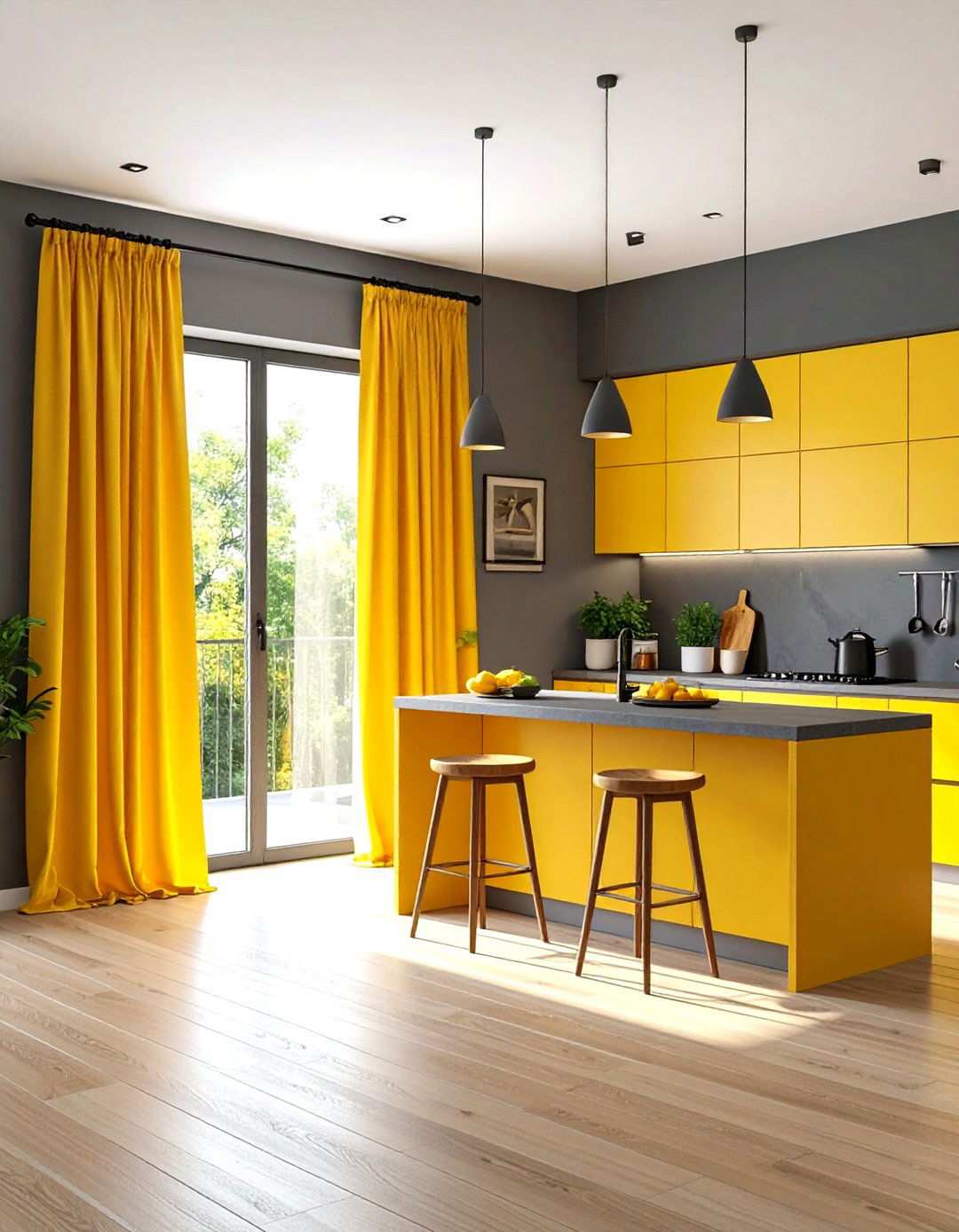 Yellow Curtains for Cheerful Warmth - 24 What Color Curtains Go With Gray Walls