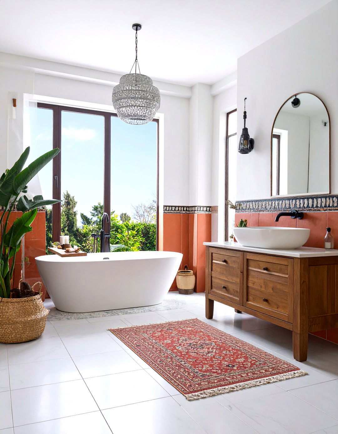 Zellige Tile Wall Treatments - 24 Spanish Style Bathroom Ideas