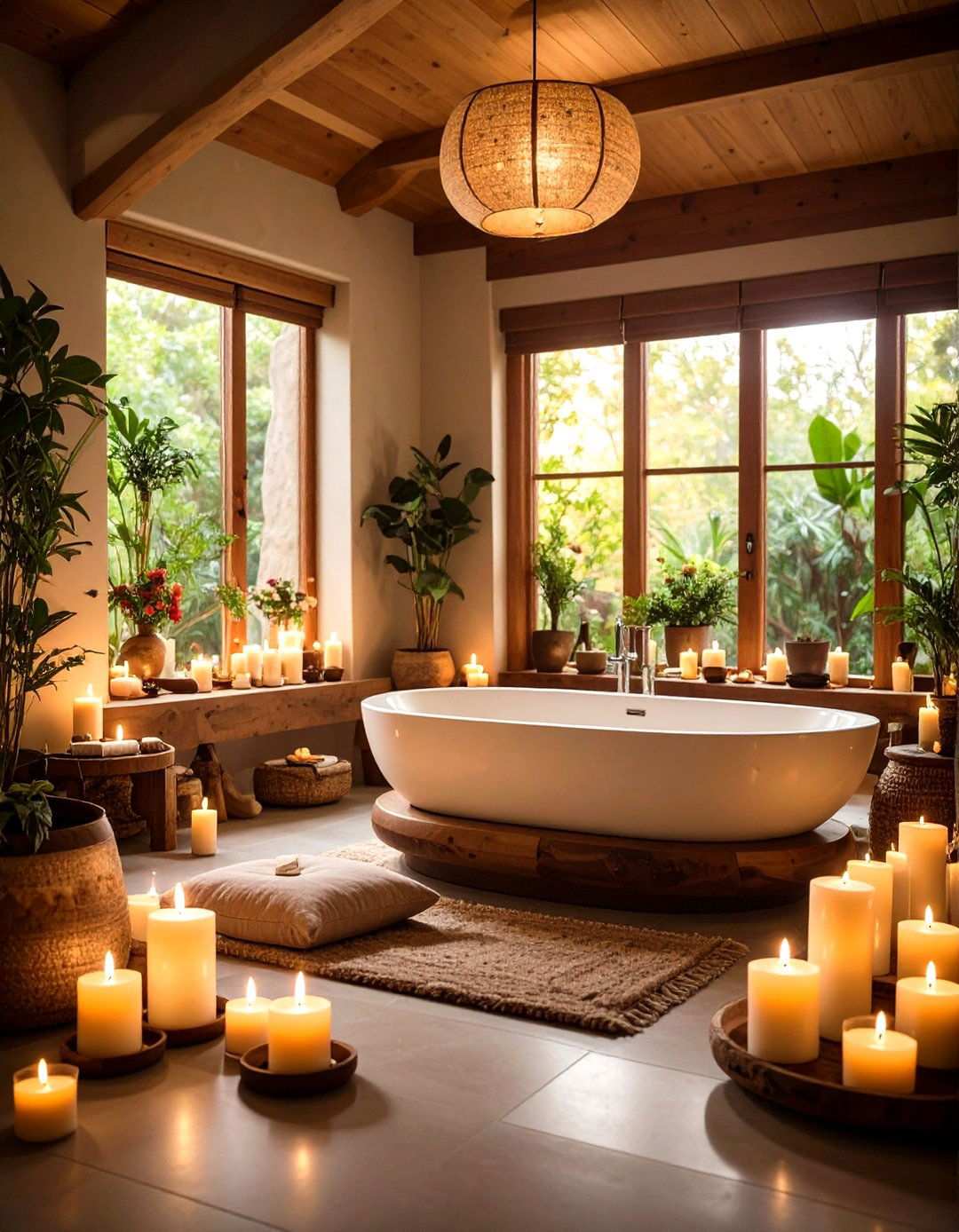 Zen Candlelight Meditation Nook - 24 Zen Bathroom Ideas