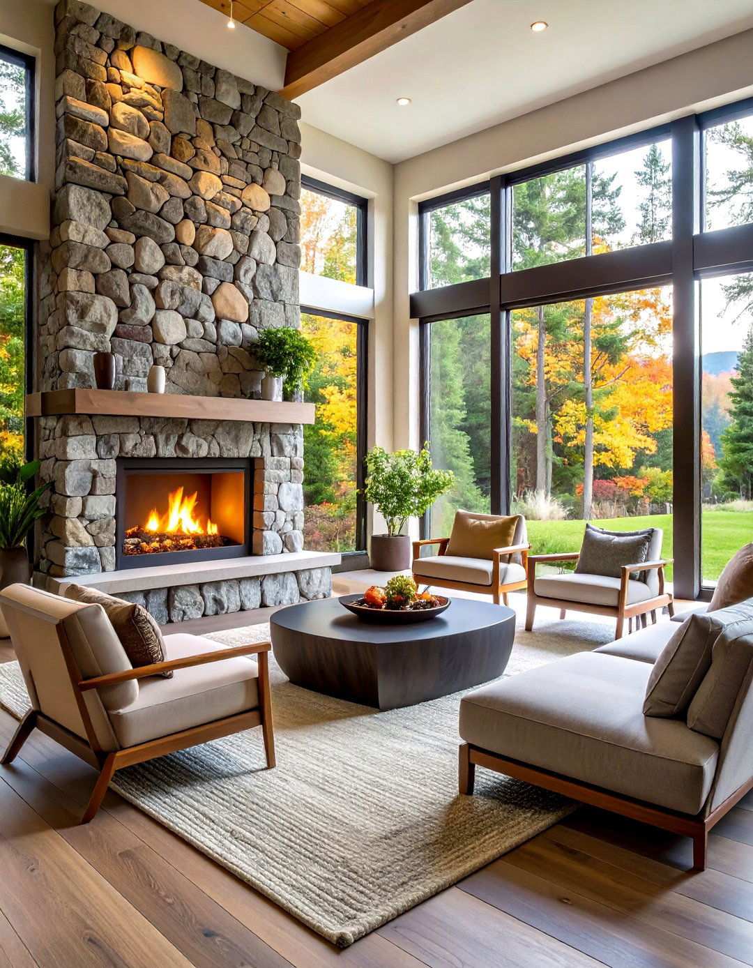 Zen Fireplace Gathering Area - 24 Zen Room Ideas