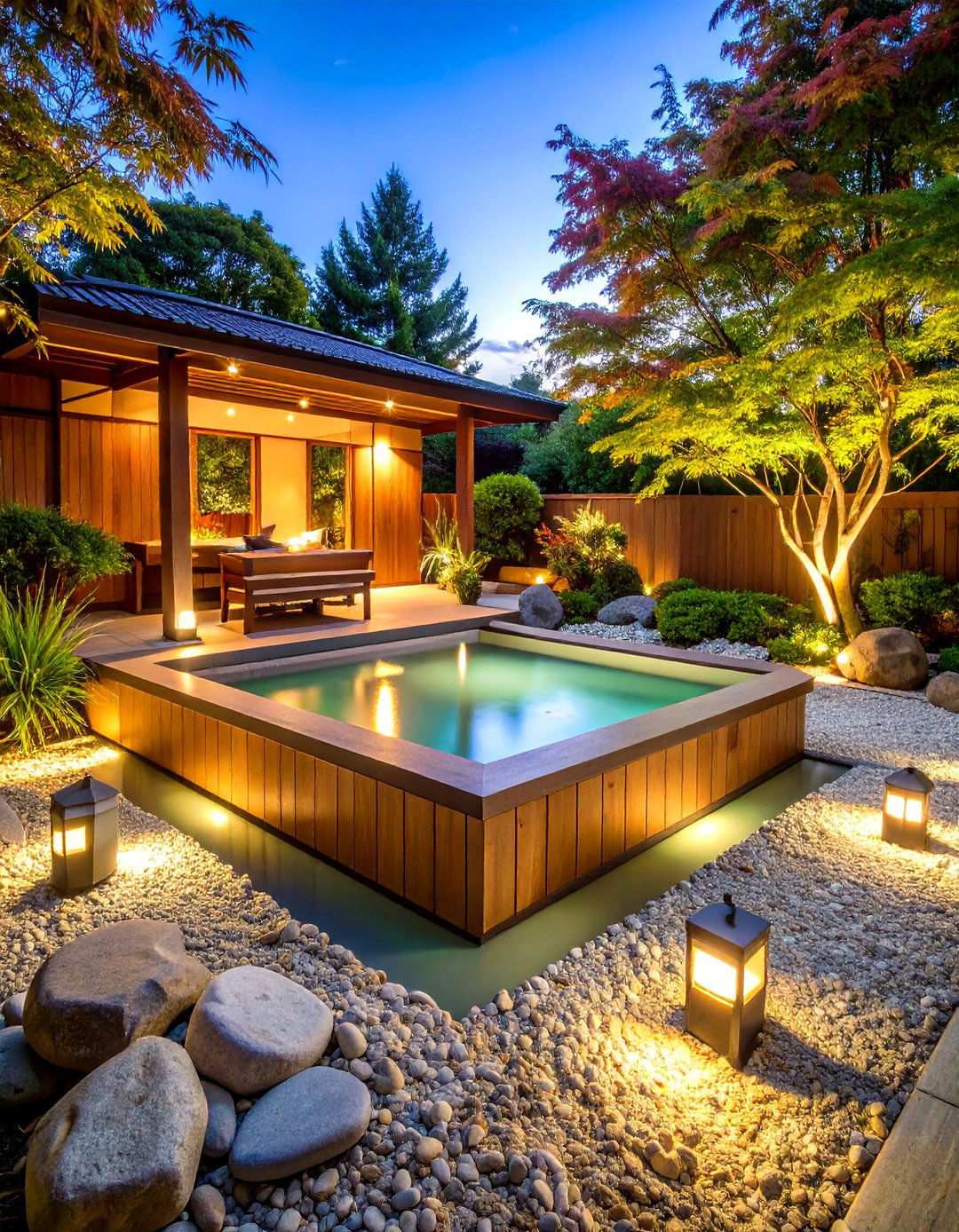 Zen Garden Hot Tub Retreat - 24 Hot Tub Landscaping Ideas