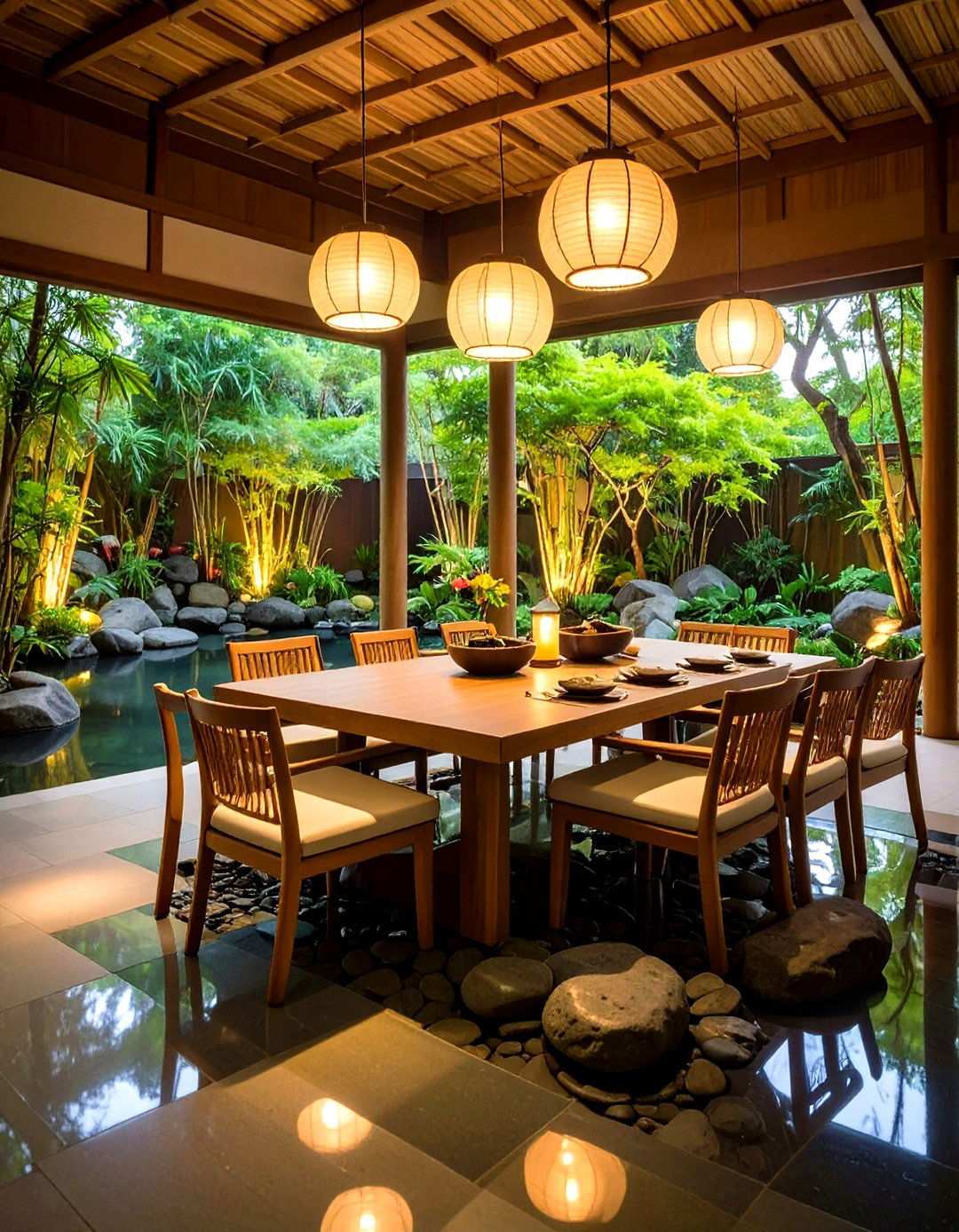 Zen Garden Inspired Dining Room - 24 Japanese Dining Room Ideas