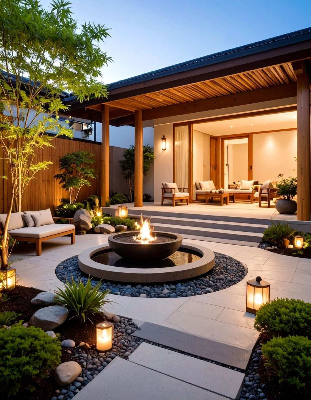 Zen Inspired Modern Porch with Meditative Elements - 24 Modern Front Porch Ideas