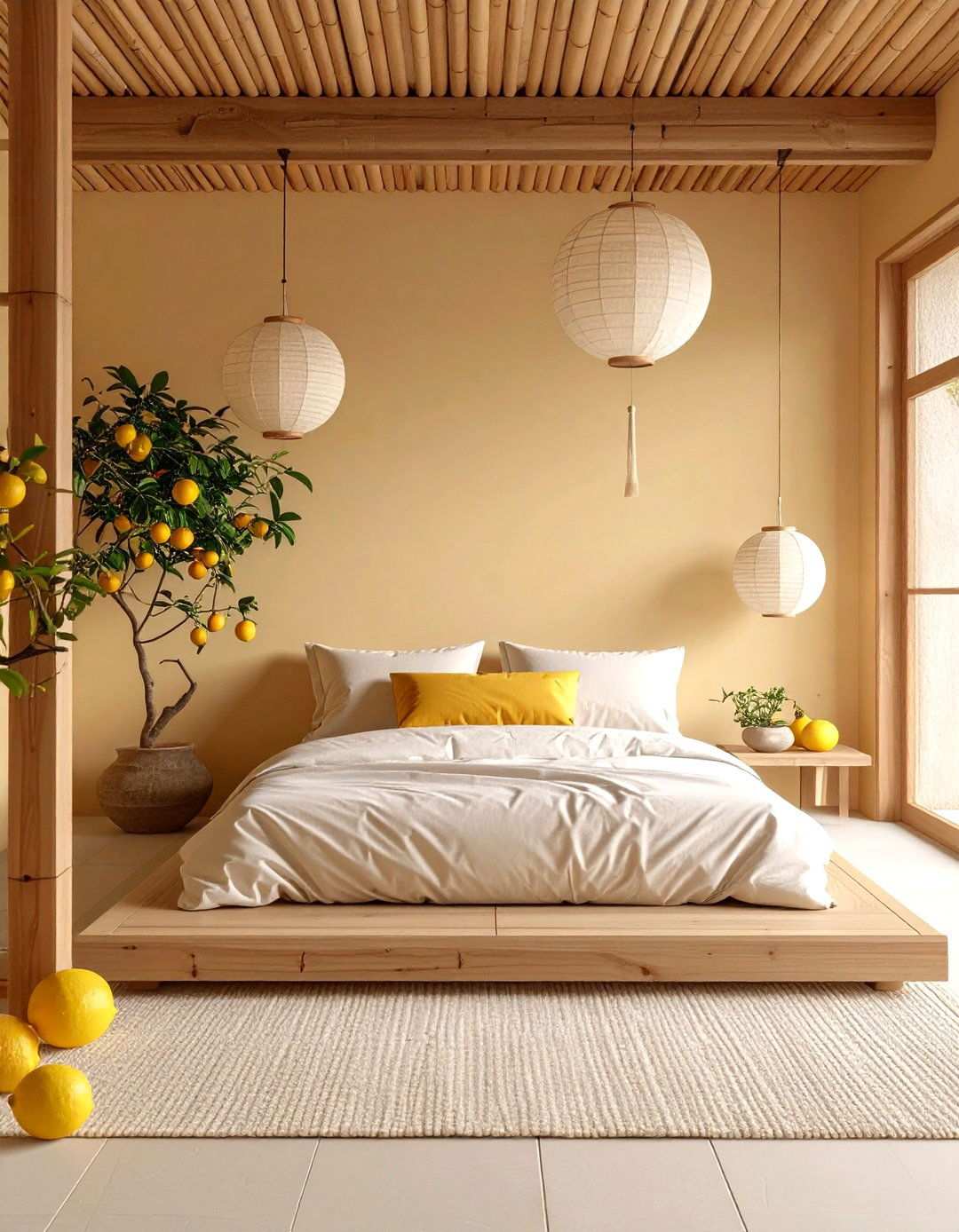 Zen Lemon Meditation Sanctuary - 24 Lemon Bedroom Ideas