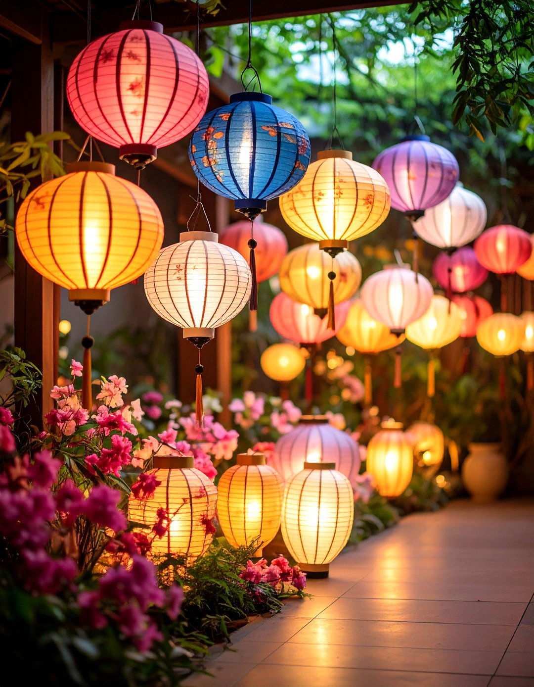 Zen Lighting with Paper Lanterns - 24 Zen Room Ideas