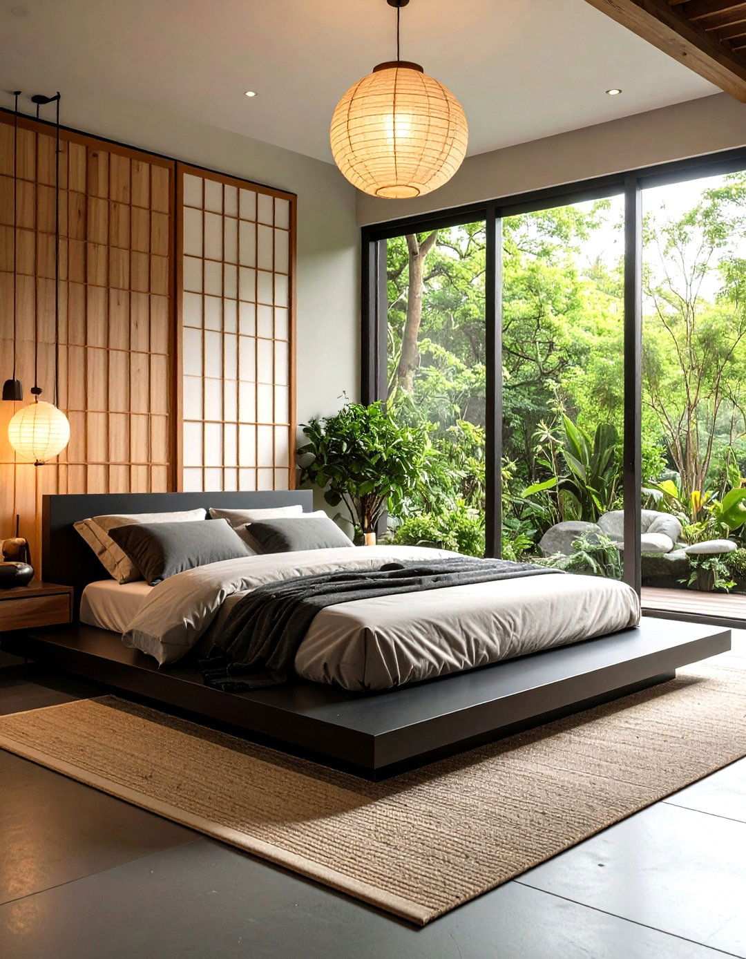 Zen Matte Black Meditation Space - 24 Matte Black Bedroom Ideas