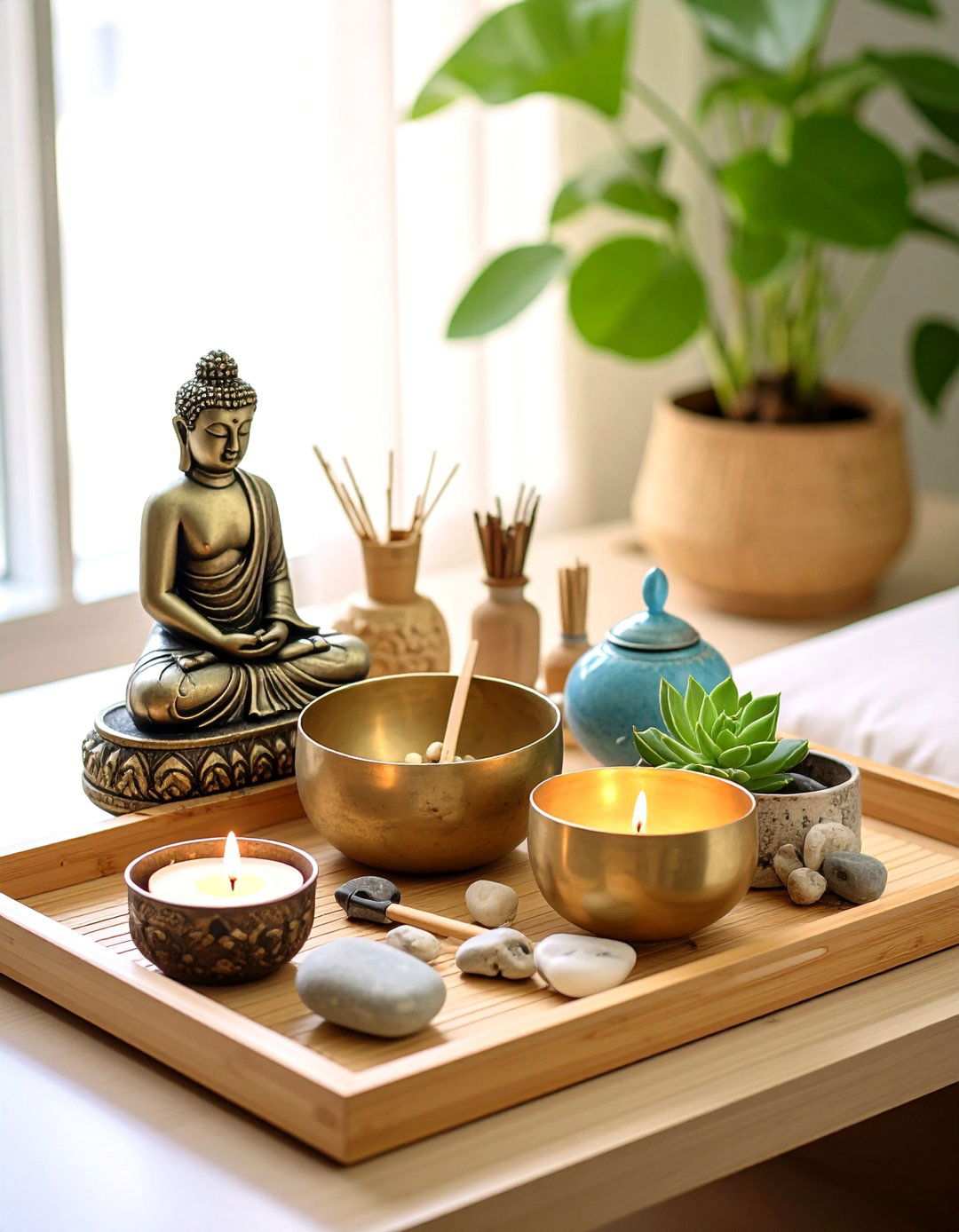 Zen Meditation Workspace Tray - 24 Tray Decor Ideas