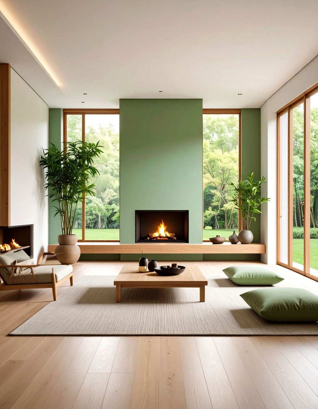 Zen Minimalist Fireplace Arrangement - 24 Small Living Room Fireplace Ideas
