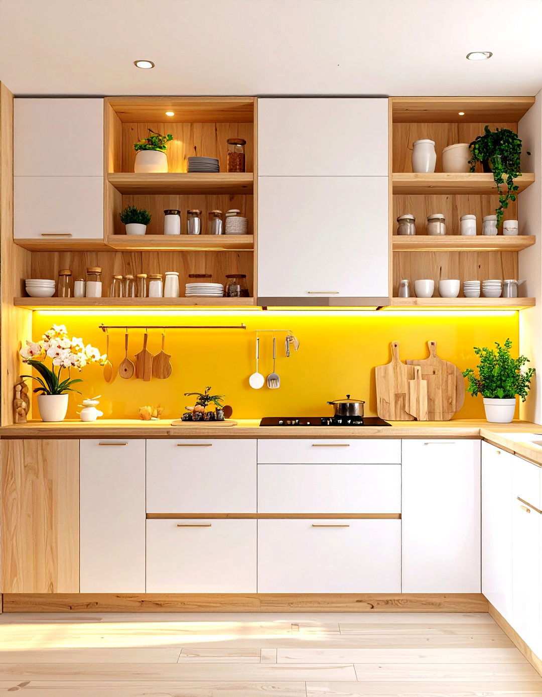 Zen Minimalist Kitchen with Natural Wood Elements - 24 Small Kitchen Ideas on a Budget