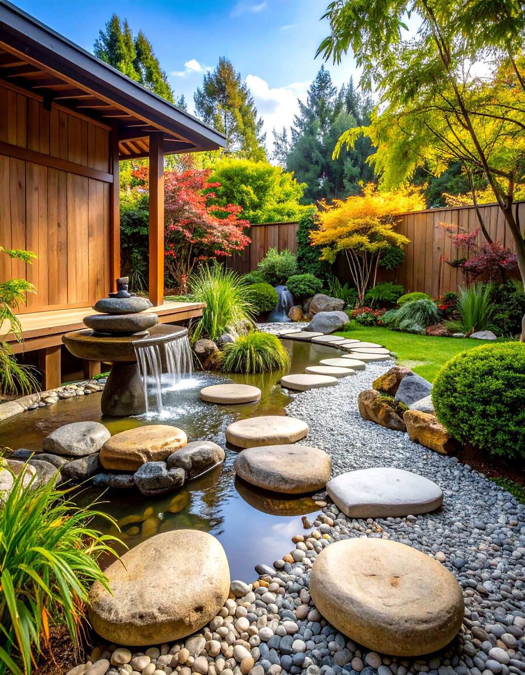 Zen Water Feature Terrace - 24 Terrace Design Ideas