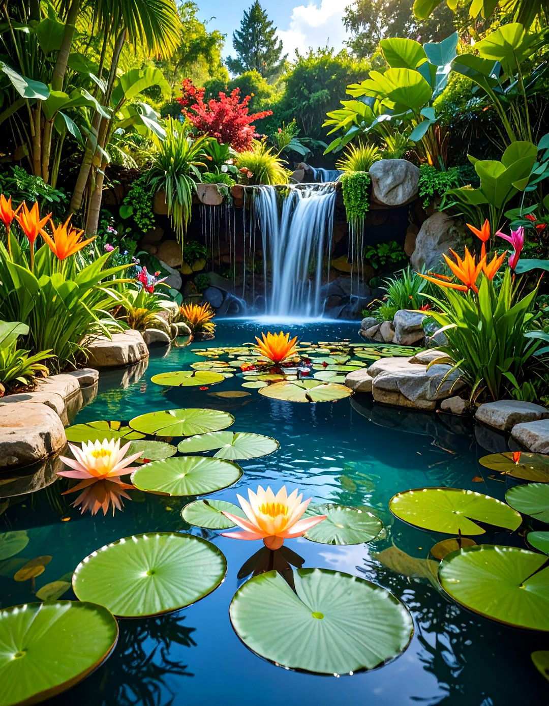 Zen Water Garden Oasis - 24 Tropical Landscape Ideas
